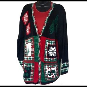 Vintage🧚‍♀️Multicolour Ugly Christmas knit sweater/cardigan